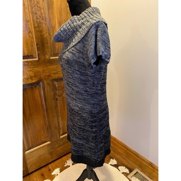 L.E.I. Gray Black Knit Dress Junior Size XL Cowl Neck Stretch Comfortable Chic - Picture 3 of 10